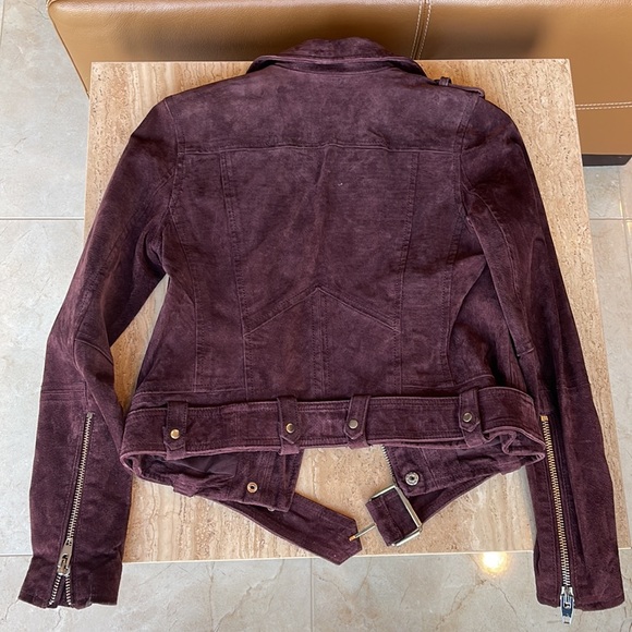 Blanknyc Morning Suede Moto Jacket - Burgundy - Size XS - Picture 2 of 3